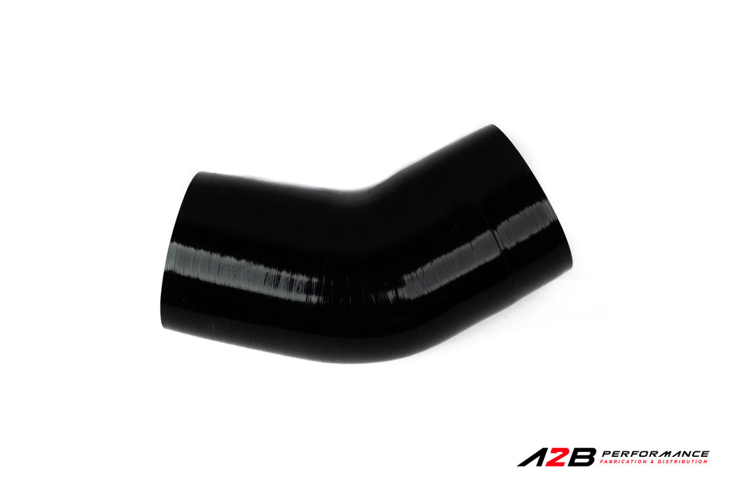 Silicone hose Coupler Black reinforced Elbow 45D - 4"