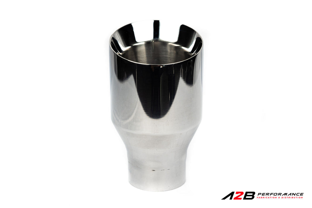 Exhaust Tips | Single Chrome Dual wall Angle Cut 3"ID 4'' OUT
