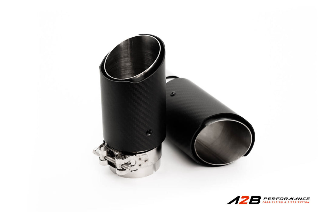 Exhaust Tips | Single Mat Carbon Angle Cut 2.5"
