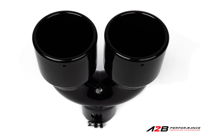 Exhaust Tips | Double Black Dual Wall Flush Cut 2.5"ID 2x 3.5''OUT