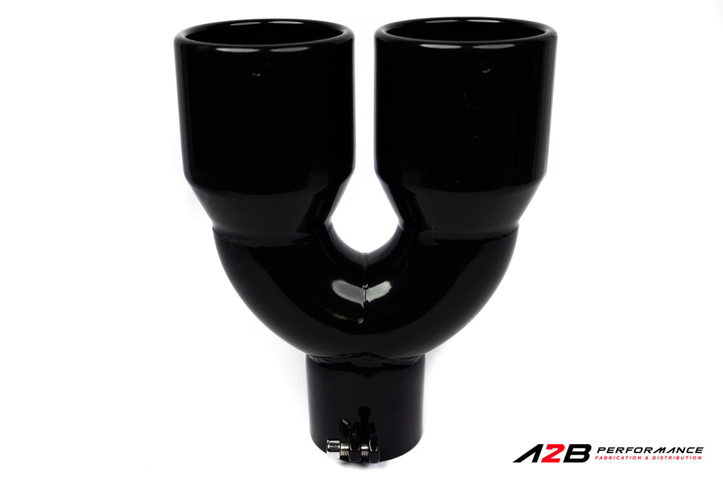 Exhaust Tips | Double Black Dual Wall Flush Cut 2.5"ID 2x 3.5''OUT