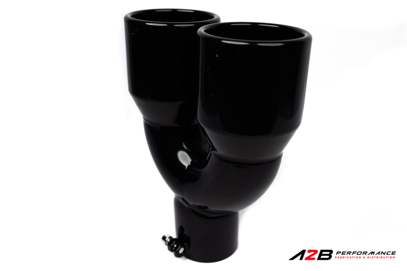 Exhaust Tips | Double Black Dual Wall Flush Cut 2.5"ID 2x 3.5''OUT