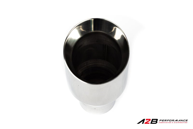Exhaust Tips | Single Chrome Dual wall Angle Cut 2.5"ID 4'' OUT