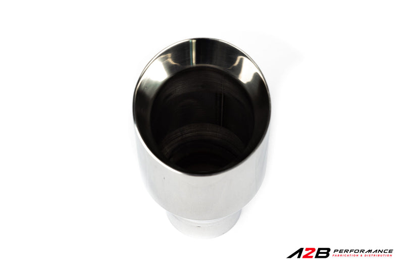 Exhaust Tips | Single Chrome Dual wall Angle Cut 3"ID 4'' OUT