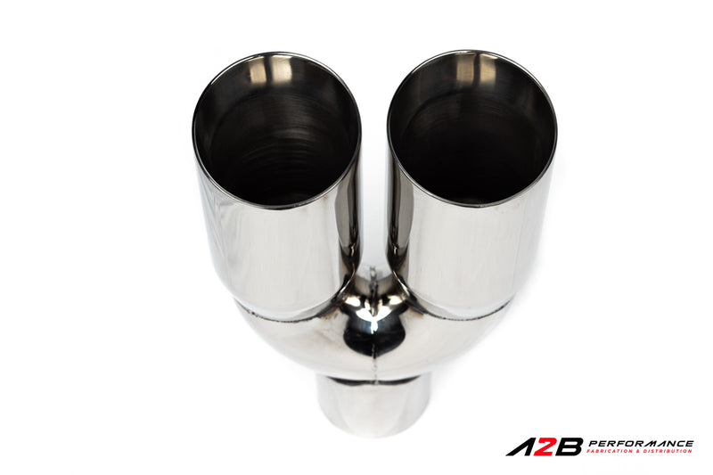 Exhaust Tips | Double Chrome Dual Wall Angle Cut 2.5"ID 2x3''OUT
