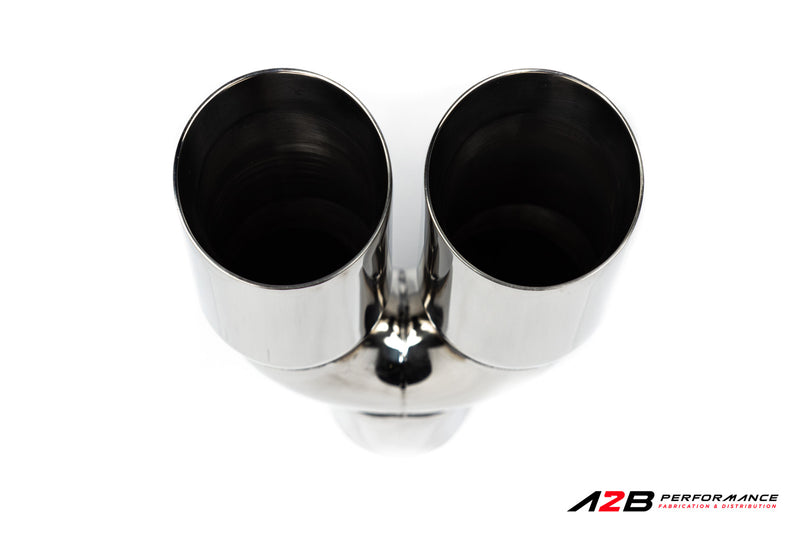Exhaust Tips | Double Chrome Dual Wall Angle Cut 2.5"ID 2x3''OUT