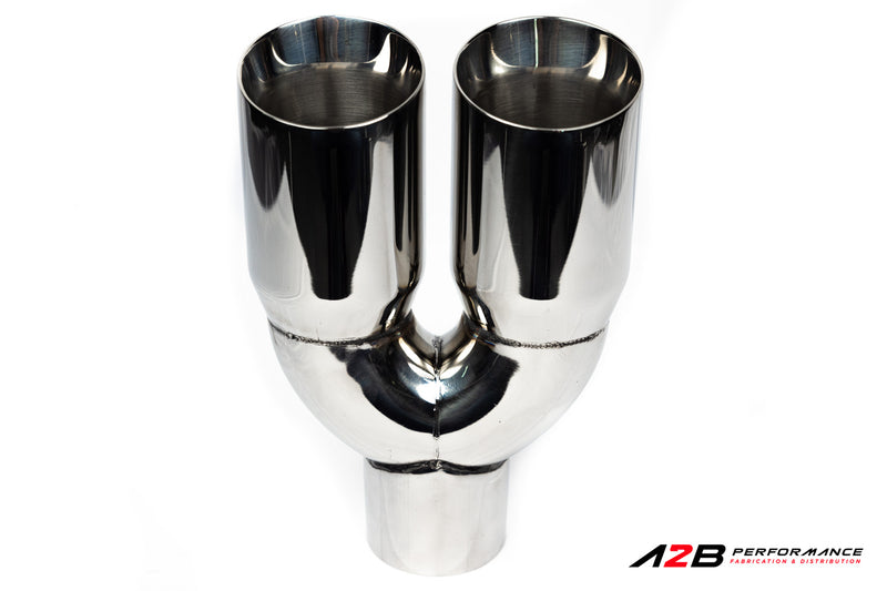 Exhaust Tips | Double Chrome Dual Wall Angle Cut 2.5"ID 2x3''OUT
