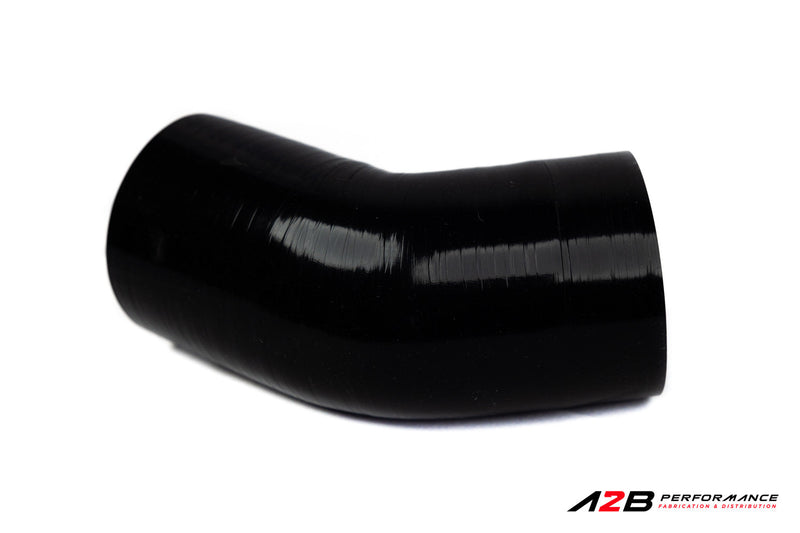 Silicone hose Coupler Black reinforced Elbow 45D - 3"