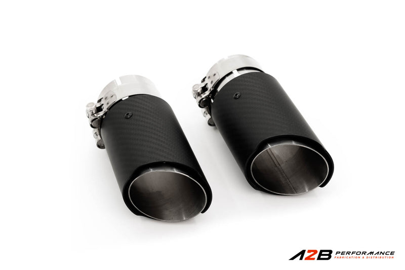 Exhaust Tips | Single Mat Carbon Angle Cut 2.5"ID 3''OUT