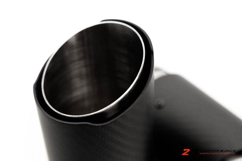 Exhaust Tips | Single Mat Carbon Angle Cut 2.5"ID 3''OUT