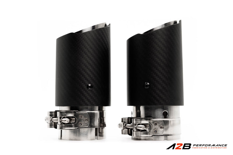 Exhaust Tips | Single Mat Carbon Angle Cut 2.5"ID 3''OUT