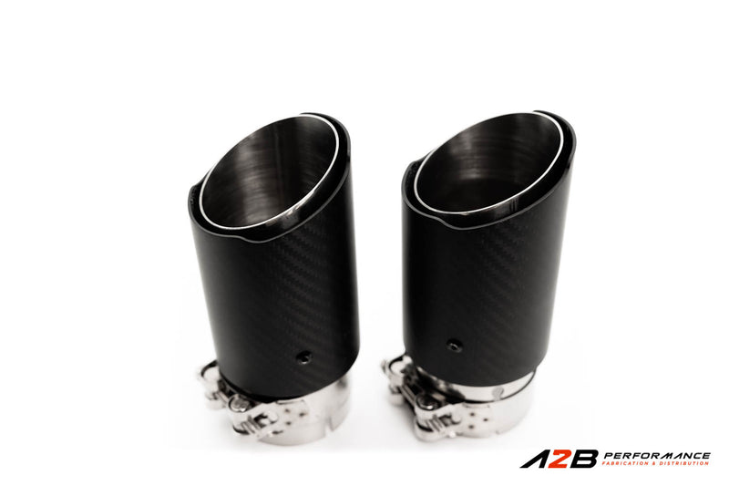 Exhaust Tips | Single Mat Carbon Angle Cut 2.5"ID 3''OUT