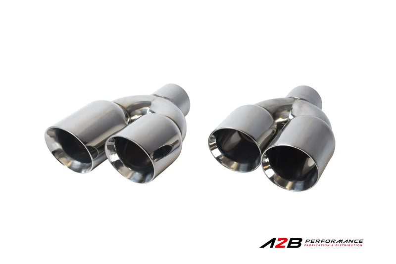 Exhaust Tips | Double Chrome Dual Wall STAGGERED Angle Cut 3"ID 2x3.5''OUT
