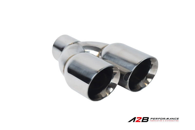Exhaust Tips | Double Chrome Dual Wall STAGGERED Angle Cut 3"ID 2x3.5''OUT