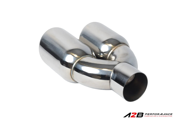 Exhaust Tips | Double Chrome Dual Wall STAGGERED Angle Cut 3"ID 2x3.5''OUT