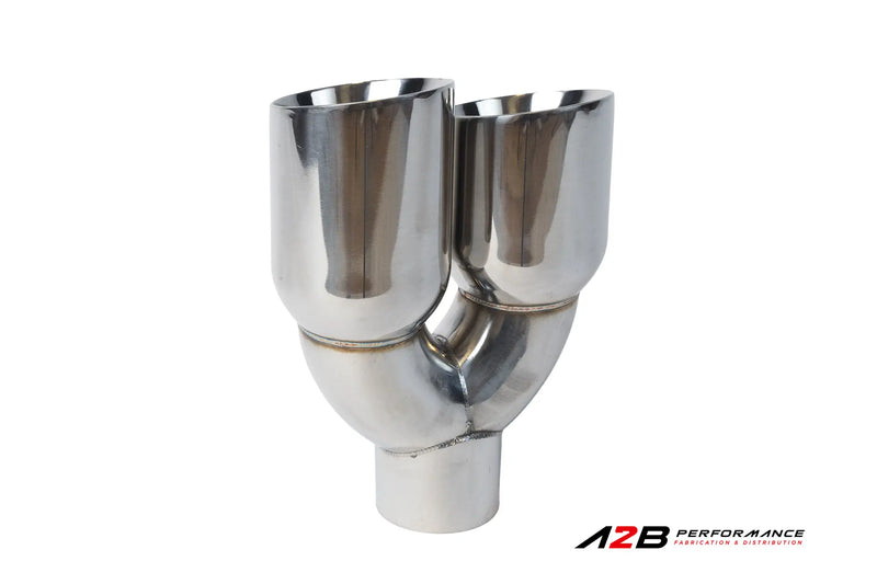 Exhaust Tips | Double Chrome Dual Wall STAGGERED Angle Cut 3"ID 2x3.5''OUT