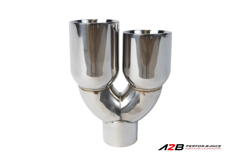 Exhaust Tips | Double Chrome Dual Wall STAGGERED Angle Cut 3"ID 2x3.5''OUT
