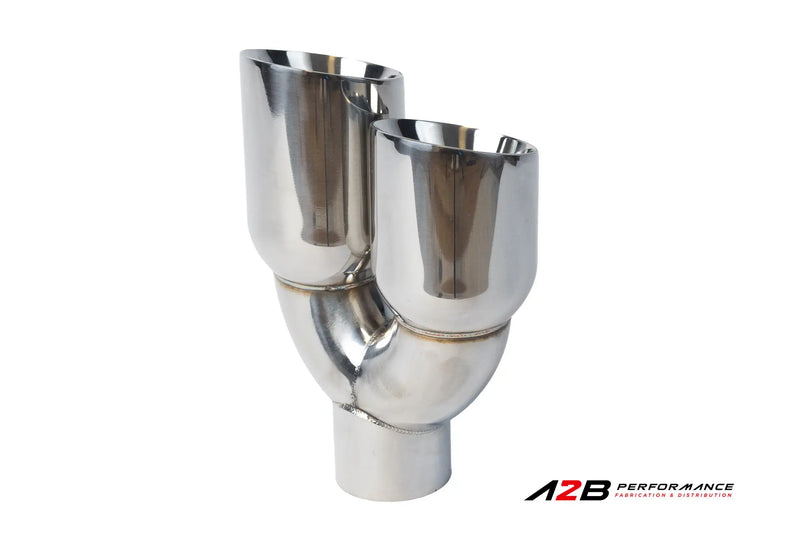 Exhaust Tips | Double Chrome Dual Wall STAGGERED Angle Cut 3"ID 2x3.5''OUT