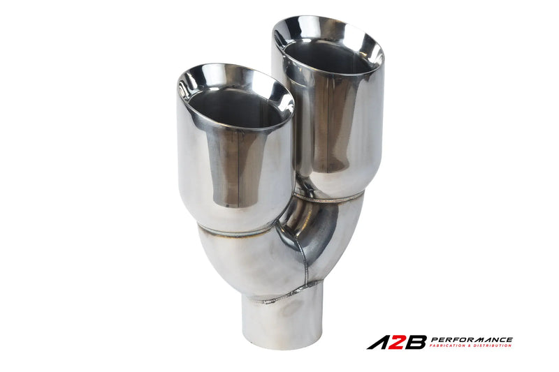 Exhaust Tips | Double Chrome Dual Wall STAGGERED Angle Cut 3"ID 2x3.5''OUT