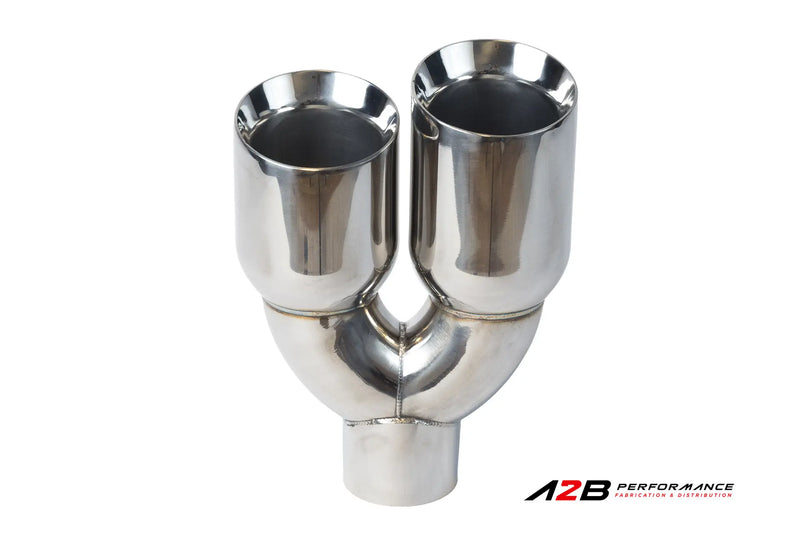 Exhaust Tips | Double Chrome Dual Wall STAGGERED Angle Cut 3"ID 2x3.5''OUT