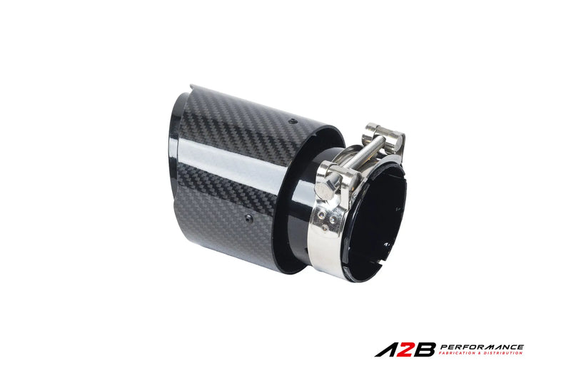 Exhaust Tips | Single Classic Carbon Clear Angle Cut 3"ID 4''OUT