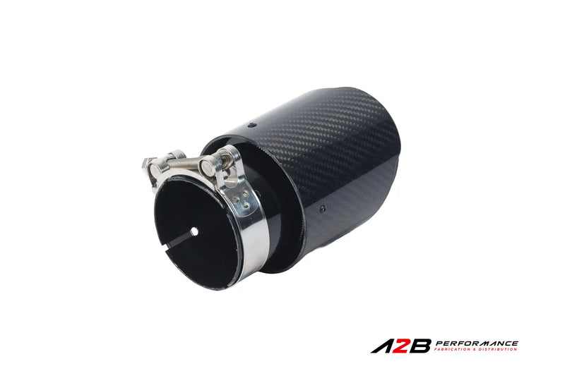 Exhaust Tips | Single Classic Carbon Clear Angle Cut 3"ID 4''OUT