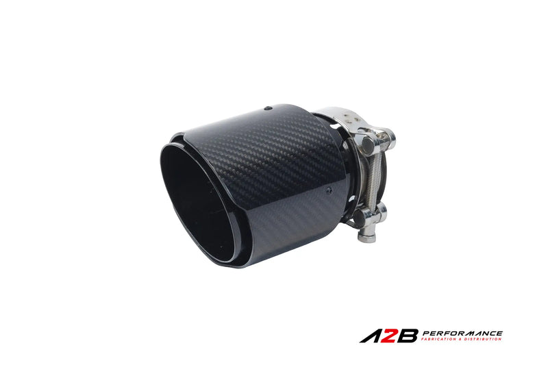 Exhaust Tips | Single Classic Carbon Clear Angle Cut 3"ID 4''OUT