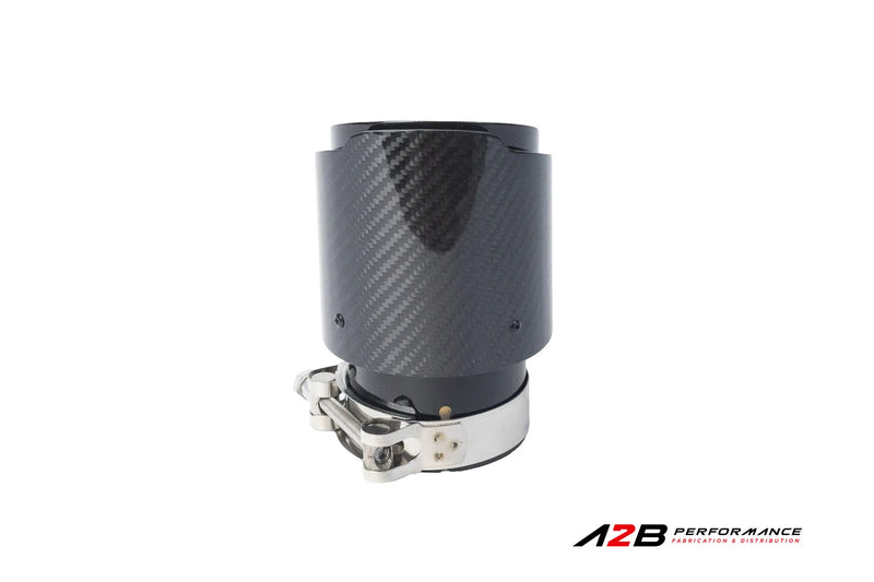 Exhaust Tips | Single Classic Carbon Clear Angle Cut 3"ID 4''OUT