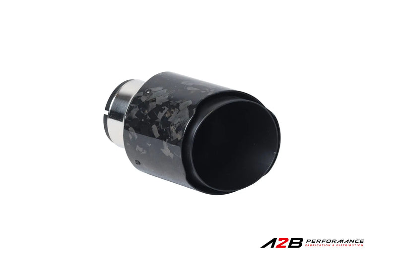 Exhaust Tips | Single Forged Carbon Clear Angle Cut 3"ID 4''OUT