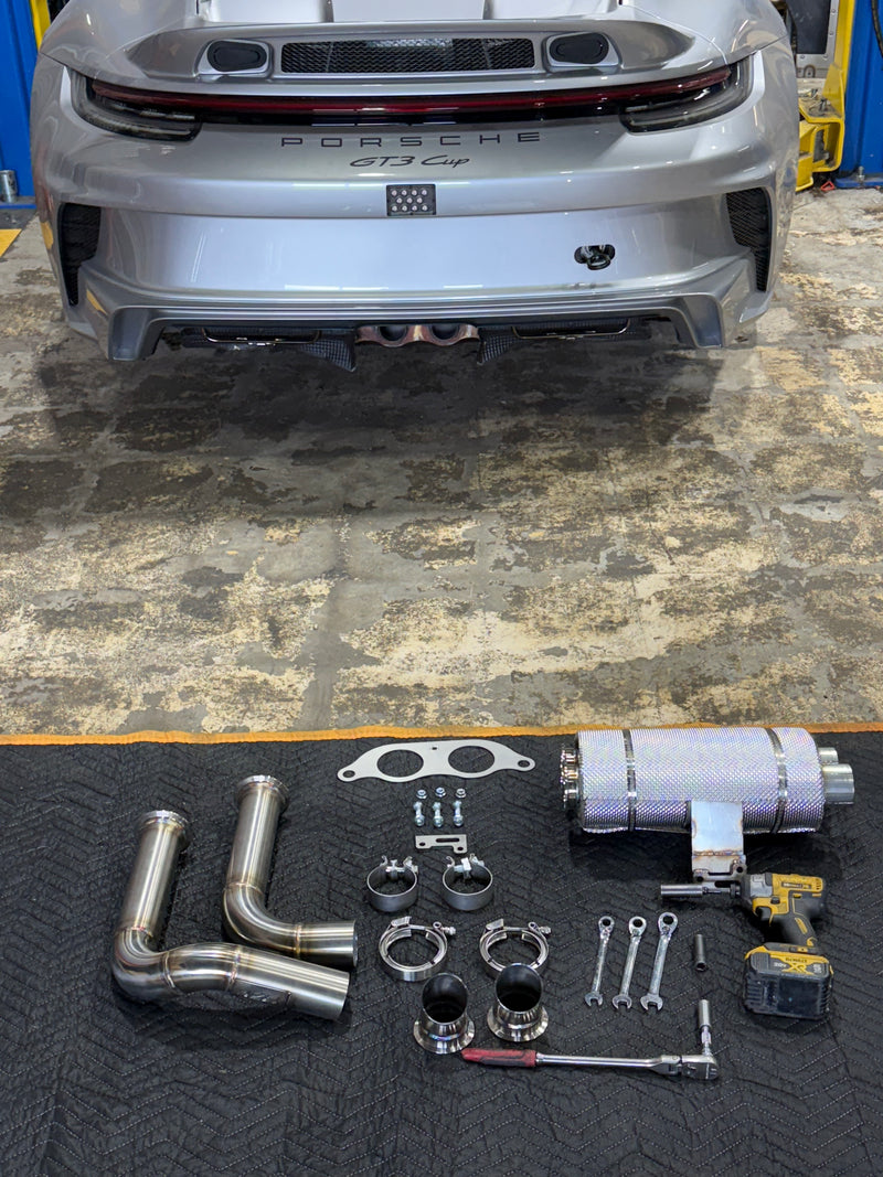 Décibel Killer Porsche 992 GT3 CUP | Bolt On Resonated Turn Down Exhaust Tips