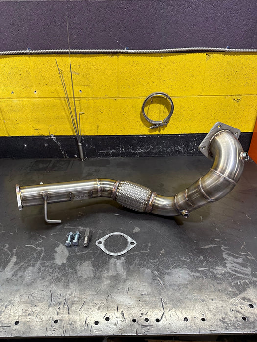 Full One Piece Downpipe Veloster N / Kona N + (Converter + Flextube)