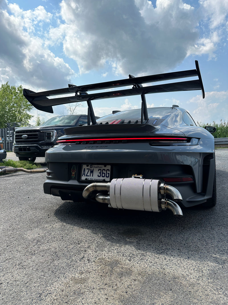 Porsche 992 GT3 / GT3 RS | Bolt On Resonated Turn Down Exhaust Tips (DB Killer)