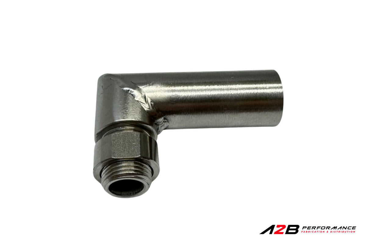 O2 Fooler O2 Sensor Fooler 90D Thread-on M18 1.5 SS 304 — A2B Performance