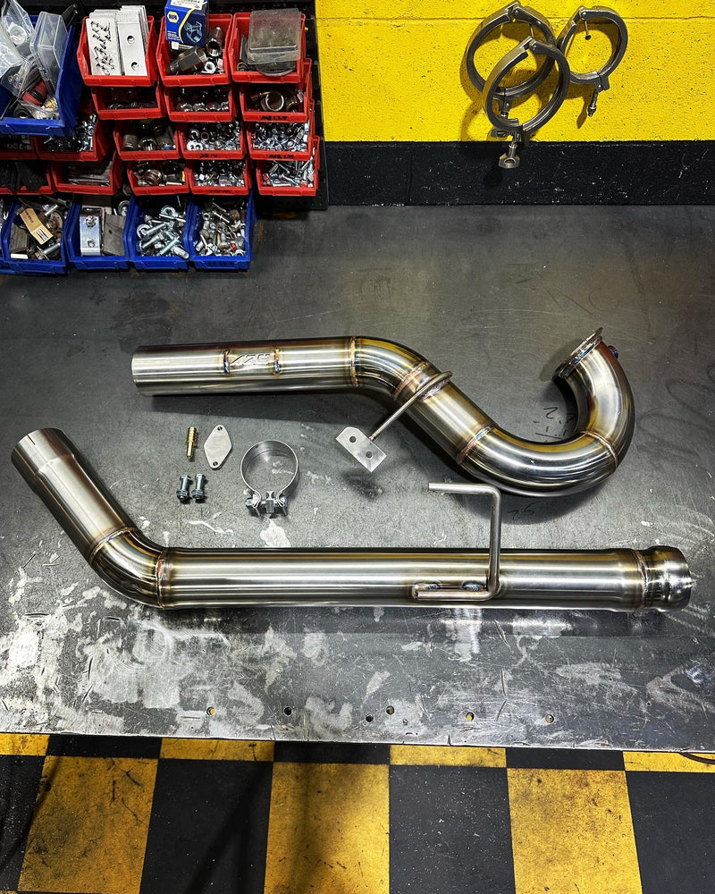 Stainless 304 Downpipe Delete kit 3''or 3.5'' GM Sierra - Silverado | Duramax LM2 3.0L Diesel 2020-2022