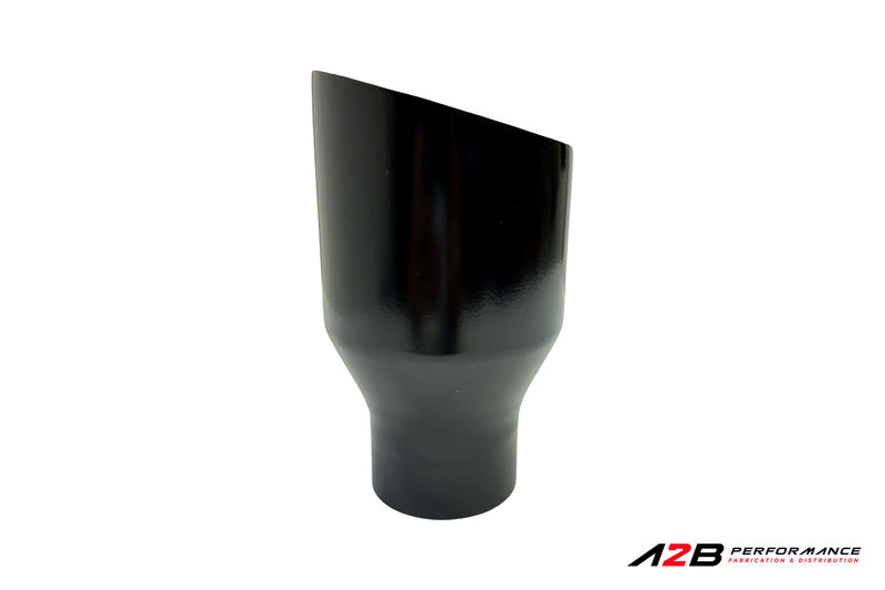 Exhaust Tips | Single Angle Cut Black Coated Dual Wall 3''ID 4''OUT