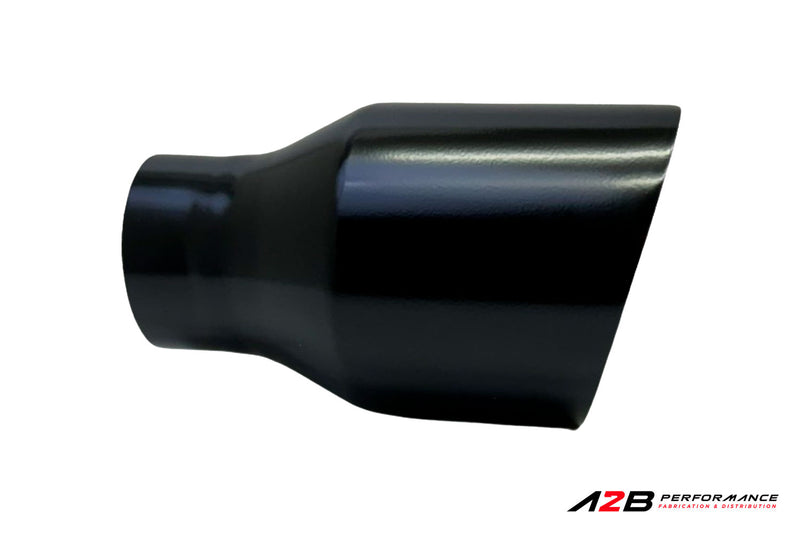 Exhaust Tips | Single Angle Cut Black Coated Dual Wall 3''ID 4''OUT