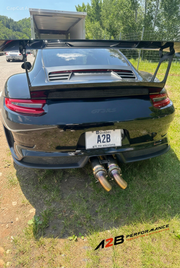 DB Killer installé sur Porsche GT3 RS, vue arrière extérieure