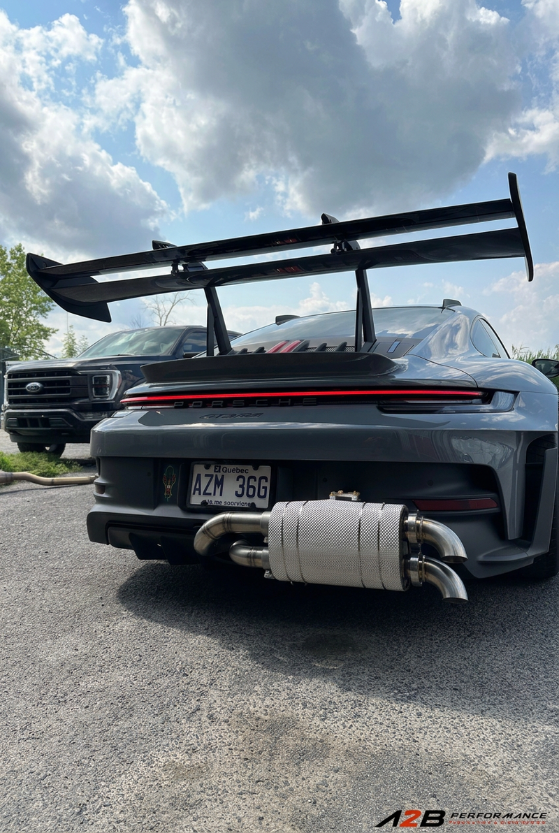Décibel Killer Porsche 992 GT3 / GT3 RS installé, vue extérieure