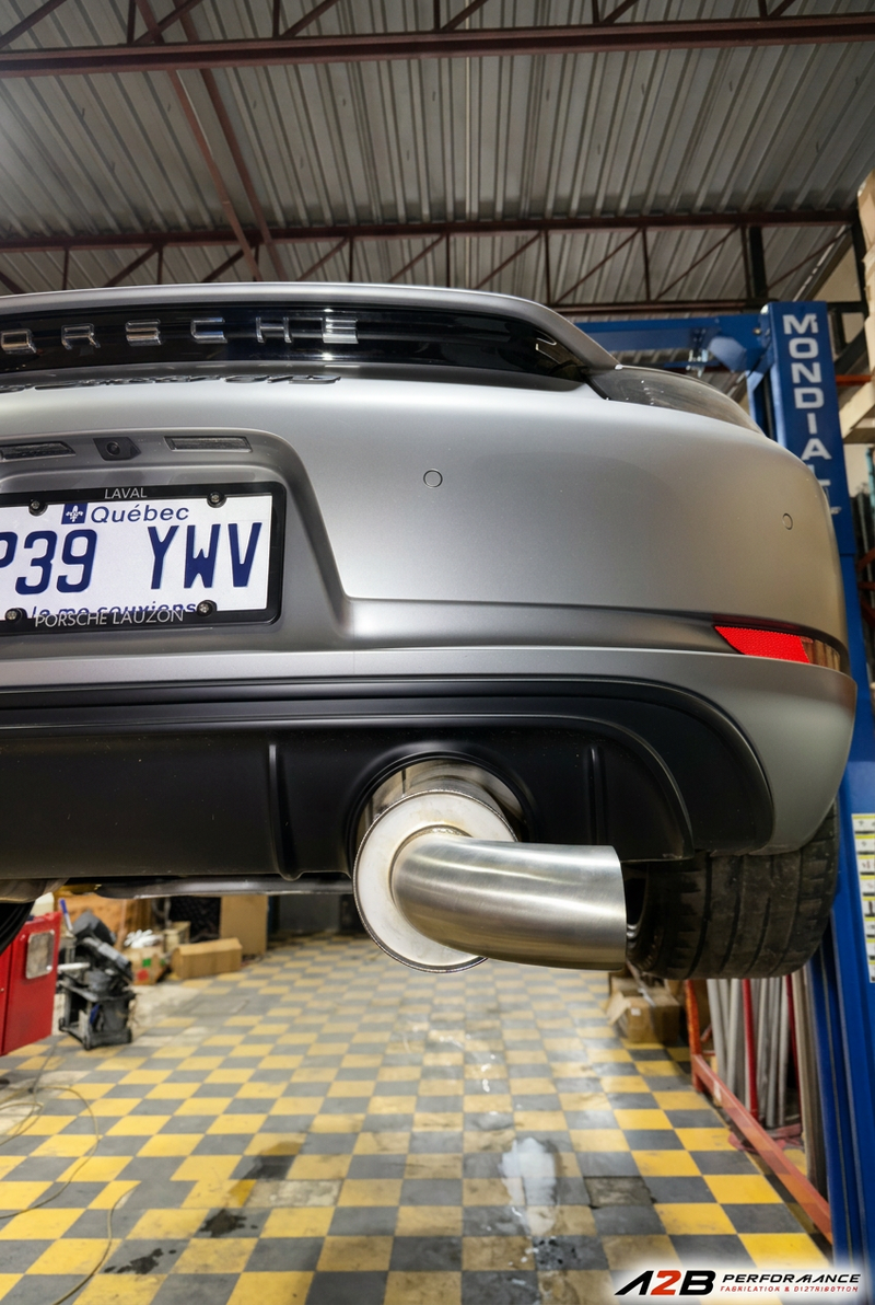 DB Killer installé sur Porsche 718, vue arrière